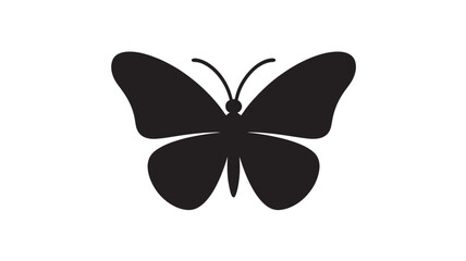 Black butterfly icon, simple silhouette for design and decoration