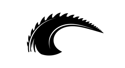 Abstract Black Saw Blade Wave Shape.