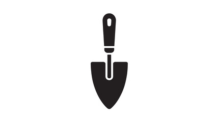 Trowel icon for construction and gardening tools, flat design