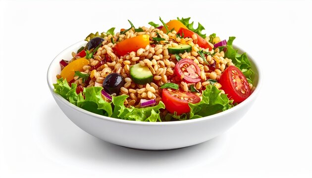 Healthy Grain Salad With Vegetables And Fresh Herbs