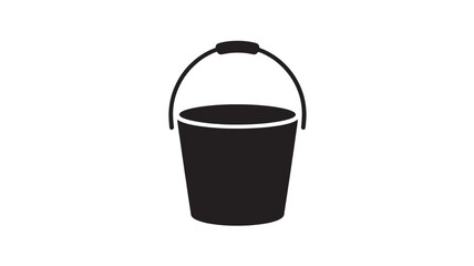 Bucket icon for gardening and outdoor tools, simple vector symbol