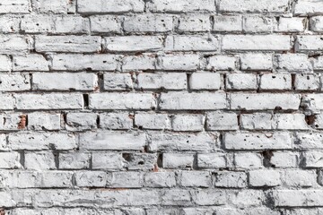 Fototapeta premium Aged whitewashed brick wall