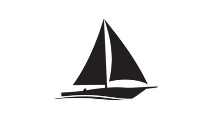 Sailing boat icon for travel and adventure websites, minimalist vector symbol