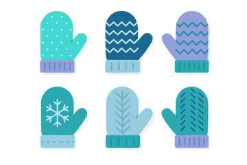 Assortment of colorful knitted mittens featuring various geometric and snowflake designs