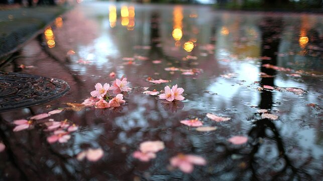 Close-up of small leaf-shaped puddle on rusty metal surface