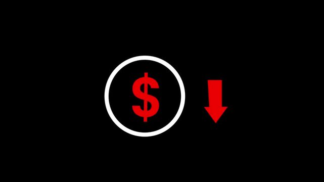 Crash Financial Uptrend Icon Animation &ndash; Money Value down