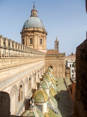 Intricate Rooftop View of Palermo Cathedral (Arab-Norman Domes and Neoclassical Dome), Sicily