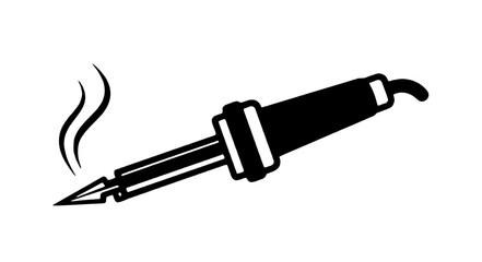 Precision soldering iron with smoke, essential tool for electronics repair work