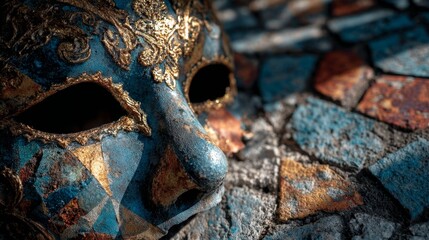 Top view of distorted and fragmented bird shadow