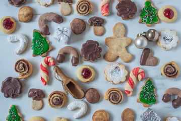 sweet home made Christmas cookies with spices 