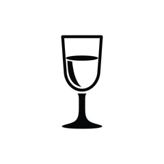 Obraz premium Isolated Transparent Background with Black Wine Glass Minimalist Design