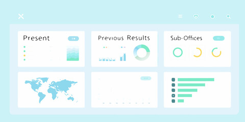 Clean and modern dashboard ui design with data visualization elements