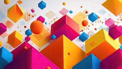 Abstract geometric shapes in vibrant colors