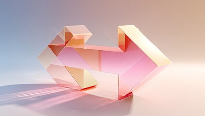 Geometric Gold & Pink Arrow