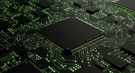 High-Tech Computer Motherboard Abstract Background