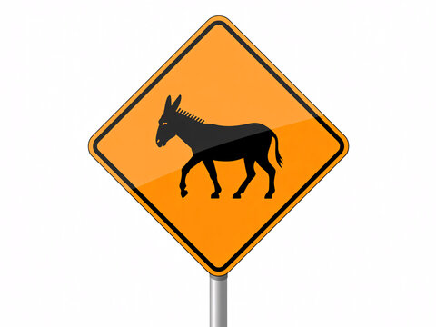 Caution donkey crossing sign promotes road safety awareness for drivers in rural areas, fostering responsible driving habits and preventing accidents effectively