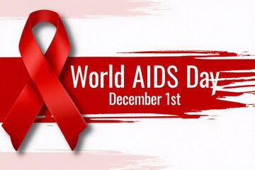 World aids day december 1st red ribbon awareness