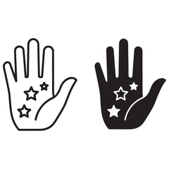 Open Hand with Stars Graphic Illustration