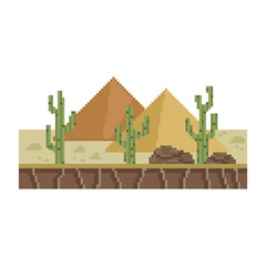 desert terrain retro pixel art