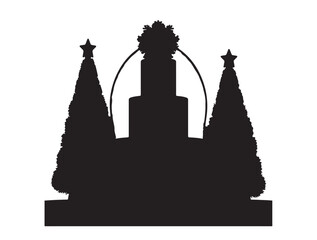 Christmas surprise ideas image in silhouette white background..