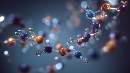 A molecular chemistry animation-style
