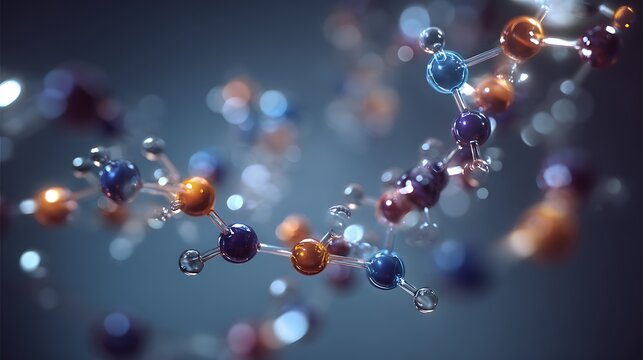 A molecular chemistry animation-style 
