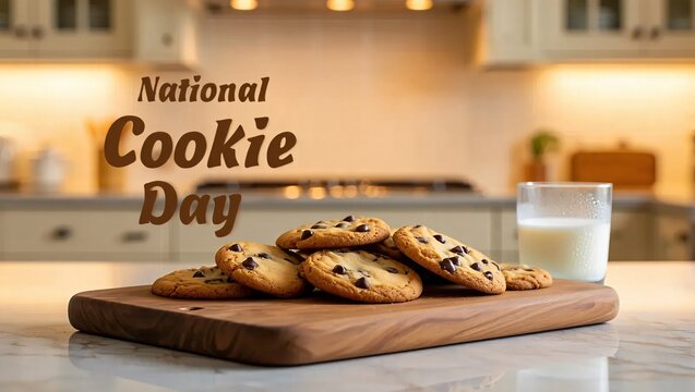Delicious chocolate chip cookies for national cookie day - Powered by Adobe