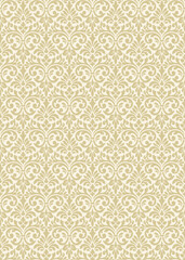 Gold damask pattern vector in a seamless classic style, an elegant damask pattern vector for luxury decorative design, perfect refined damask pattern vector for textiles and wallpapers