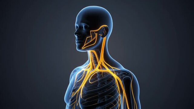 Human Lymphatic System 3D Visualization Upper Body Anatomy