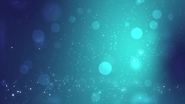 cute christmas wallpaper beautiful turquoise backdrop filled with falling particle shimmering bokeh lights, sparkling and empty space. Perfect for festive designs, greeting cards, or digital design
