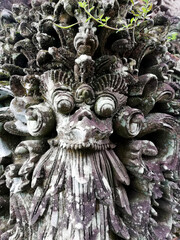 Traditional Balinese temple reliefs, in old condition