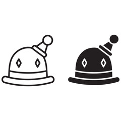 Playful Party Hat Icon in Outline and Solid Styles