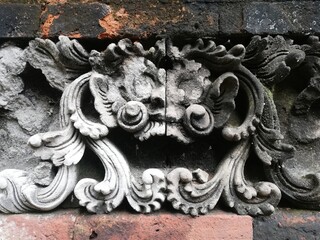 Traditional Balinese temple reliefs, in old condition
