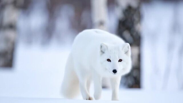 Arctic Fox in Winter Wonderland - A Snowy Portrait of Wildlife.