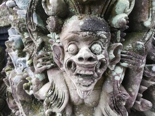 Traditional Balinese temple reliefs, in old condition