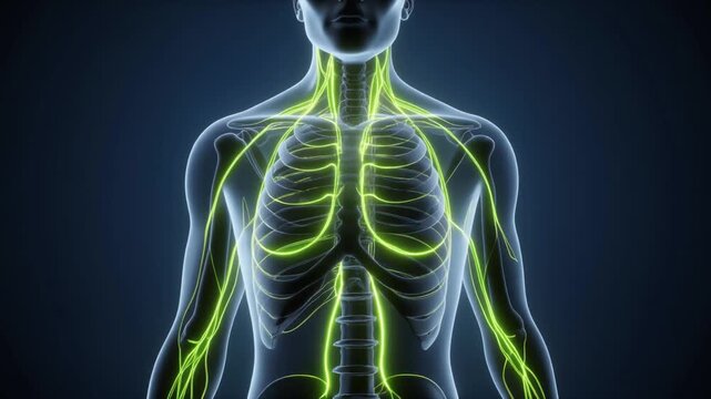 Human Lymphatic System Anatomy Visualization 3D Medical Science