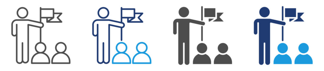 leadership icon sheet with multiple style