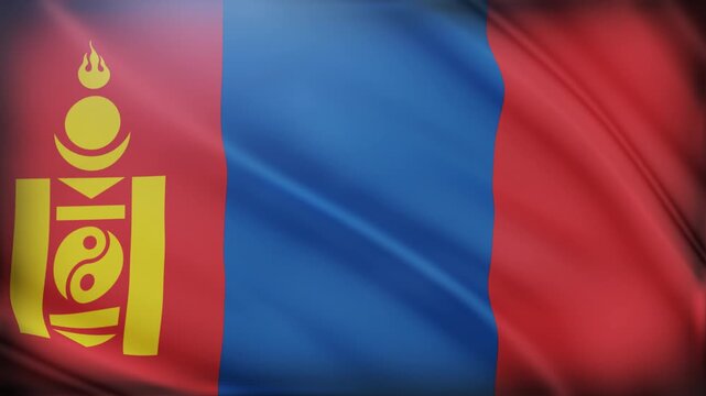 Mongolia Flag Waving in the Wind National Symbol