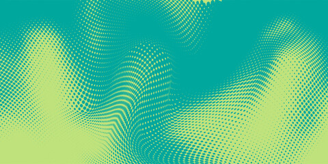 Turquoise pop art background with halftone polka dots in retro comic style, vector illustration template eps10