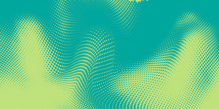 Turquoise pop art background with halftone polka dots in retro comic style, vector illustration template eps10
