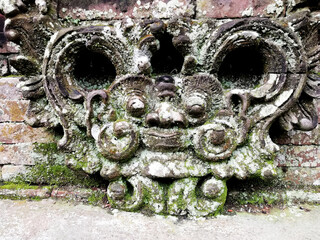 Traditional Balinese temple reliefs, in old condition