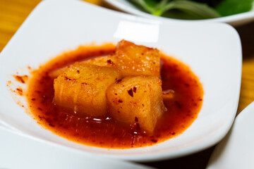 spicy radish kimchi called ggakdugi