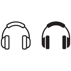 Minimalist Headphone Icons in Line Art and Solid Styles