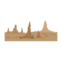 desert terrain retro pixel art