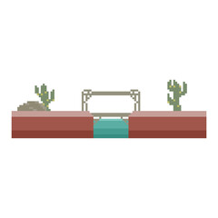 desert terrain retro pixel art