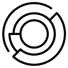 Donut chart  icon vector illustration