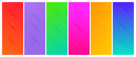 Set of abstract gradient backgrounds with lines