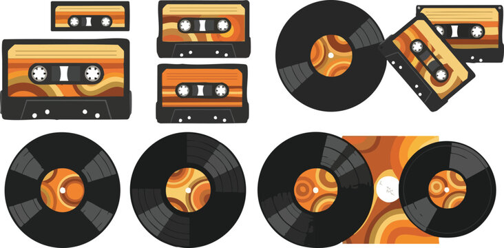 Vintage Vibes Retro Music Media Collection