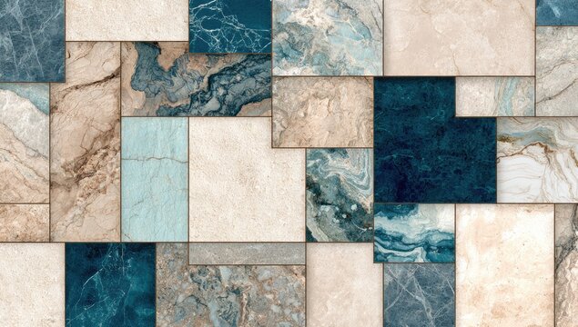 A mosaic-style composed of varying colored marble tiles, generating a textured surface