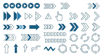 Sleek Vector UI Kit A comprehensive collection of arrows, playback, and navigation icons for modern web, app, and graphic design projects